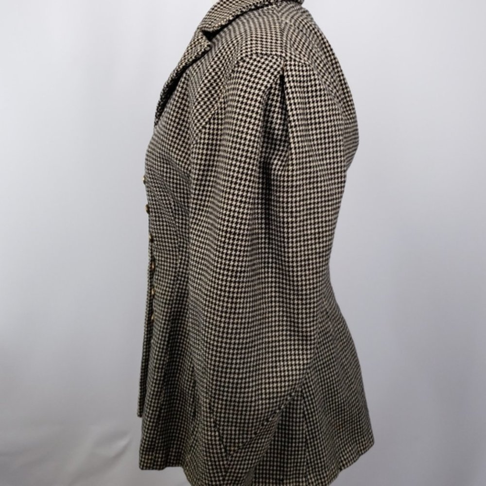 Houndstooth Pattern Riding Style Jacket Coat Small - Picture 4 of 10